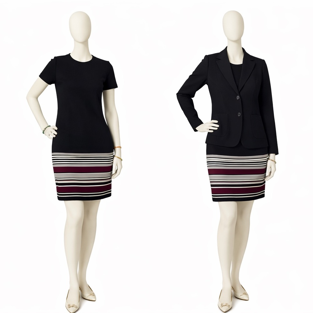 Calvin Klein Dress + Ann Taylor Black Blazer - Professional Workwear Bundle